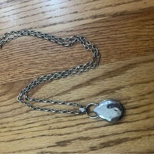 Elegant Long Silver Locket look Necklace